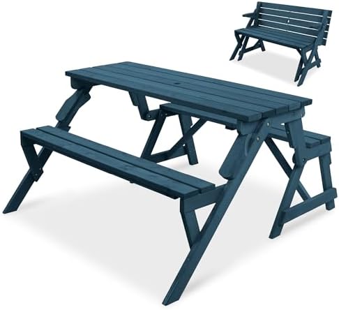 Best Choice Products 2-in-1 Transforming Interchangeable Outdoor Wooden Picnic by BestChoiceProducts