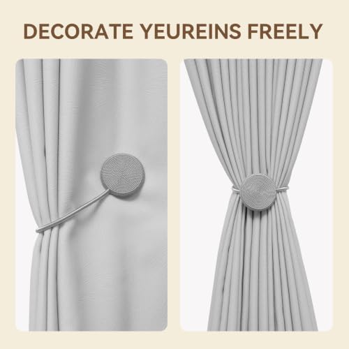 Boho Grey Magnetic Curtain Tiebacks 2 Pack – No-Drill Strong Suction Holdbacks - Image 6
