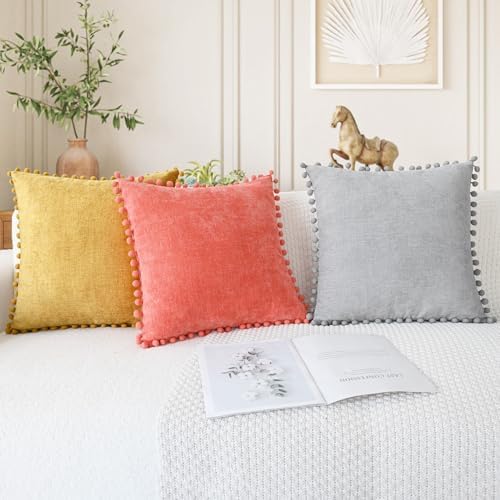 CaliTime Decorative Couch Throw Pillow Covers 18 X 18 Inches Gold - Image 5