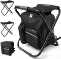 Folding Stool Backpack Cooler, Camping Fishing Chair by SDLDEER