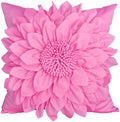 Hot Pink Accent 3D Flower Decorative Throw Pillow Covers by BellasGifts