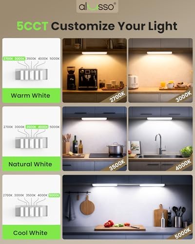 ALUSSO Hardwired 120V Under Cabinet Lighting 12 Inch Counter Kitchen Closet - Image 2