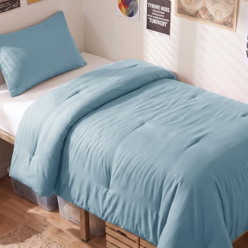 CozyLux Twin Comforter Set, 2 Pieces Down Alternative Bedding, Light Blue by CozyLux