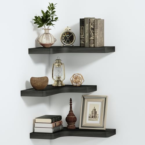 Corner Floating Shelves Wall Mount Shelf Solid Wood by Saumonieres