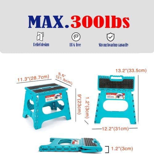 Folding Step Stool 9 Inch, Non-Slip Surface Stool - Image 3