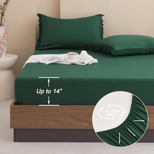 Andency California King Comforter Set, 7 Pieces Emerald Green Bedding - Image 5