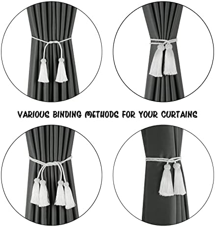BEL AVENIR 2 Pack Handmade Rope Tassel Curtain Tiebacks - Image 4