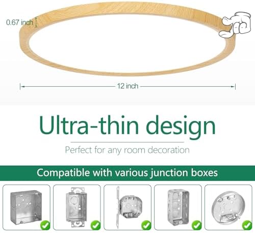 Brightever 12 Inch LED Flush Mount Ceiling Light Fixture - Image 6