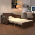 48" 3-in-1 Storage Sleeper Sofa Bed, Walnut Finish Solid Wood Frame by Unknown