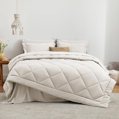 Love's cabin King Size Comforter Set Off White, 7 Pieces King Bed in a Bag - Image 2