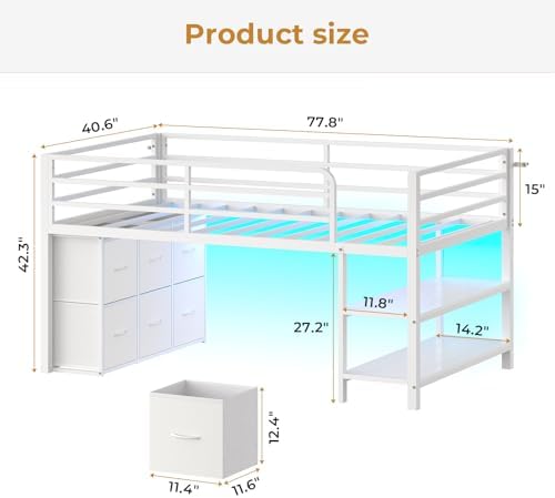 ADORNEVE Low Loft Bed Twin Size - Image 2