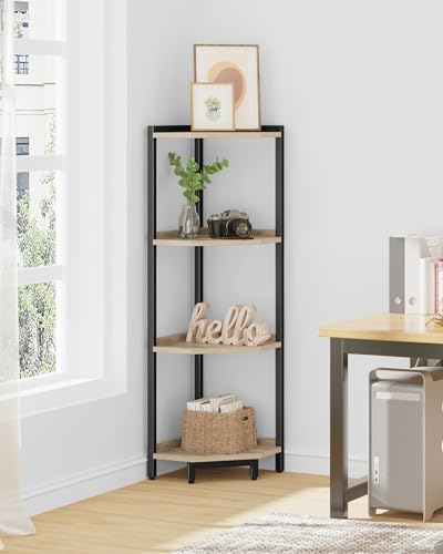 Hzuaneri Corner Shelf Stand 4-Tier Corner Bookshelf Storage Standing Shelf - Image 5