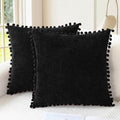 CaliTime Decorative Couch Throw Pillow Covers 20 X 20 Inches Black by CaliTime