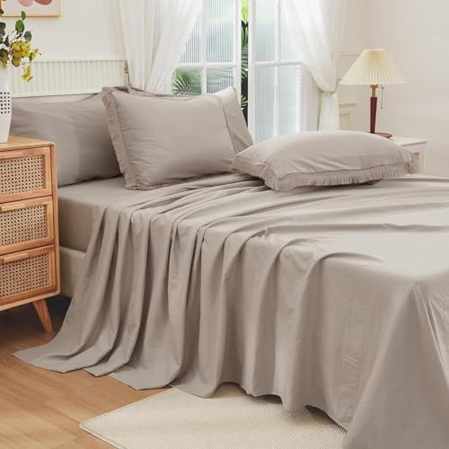 Andency Oversized King Comforter Set, 7 Pieces Wheat Green Bedding - Image 4