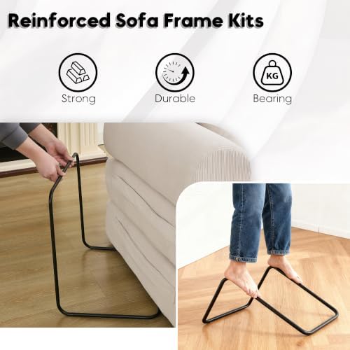 78" Convertible Futon Sofa Bed, Boneless Couches - Image 5