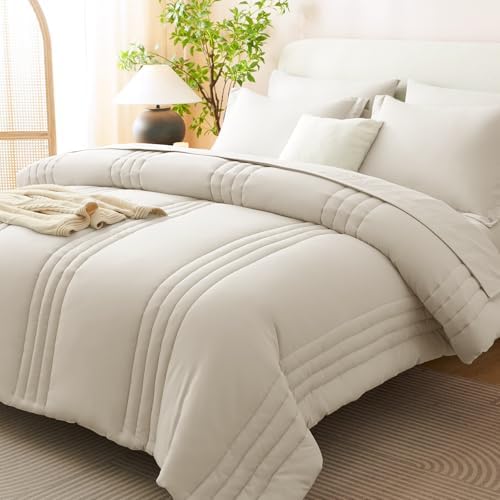 CozyLux King Size Comforter Set Beige by CozyLux