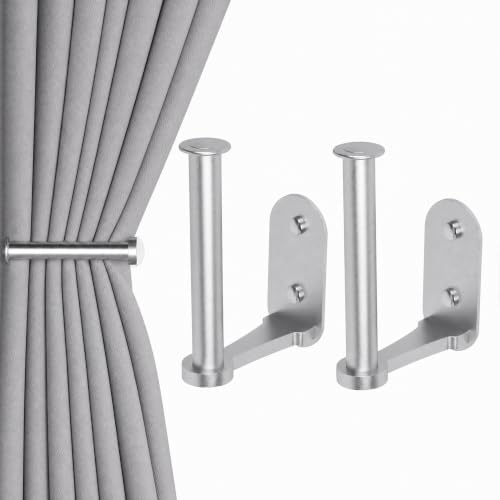 2 Pack Adhesive Curtain Holdbacks No Drill Curtain Tiebacks by GROLECA