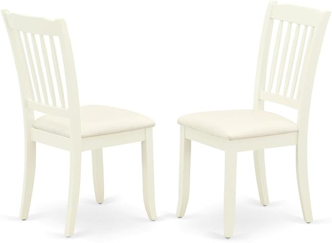 East West Furniture NODA5-LWH-C 5 Piece Kitchen Table & Chairs Set Includes a Rectangle Dining Table with Butterfly Leaf and 4 Linen Fabric Dining Room Chairs, 32x54 Inch, Linen White
