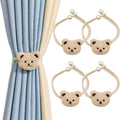 Beige Bear Curtain Tiebacks 4 Pack, Adjustable No-Drill Rope Ties by Unknown