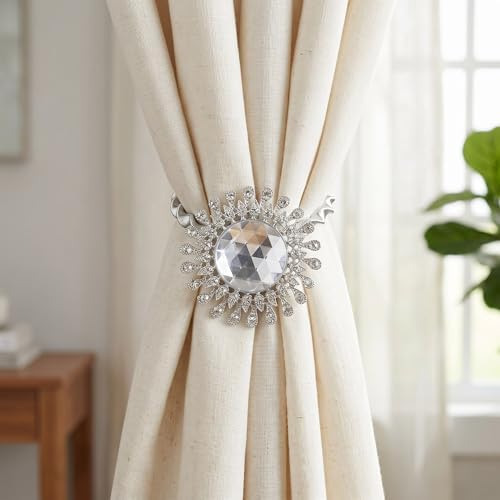 2 Pack Modern Flower Curtain Tiebacks Window Holdback Buckles - Image 4