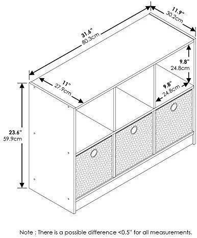 Furinno BASIC Book Shelf, 6-Cube Bookshelf - Image 3