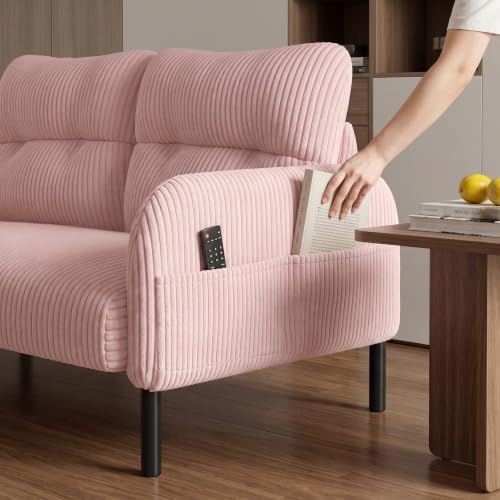 47" Corduroy Loveseat Sofa, 2 Seat Small Couch - Image 6