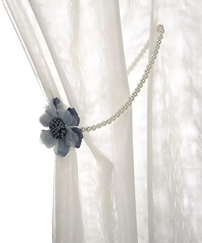SUQ I OME Pearl Beaded Flower Curtain Tiebacks, 1 Pair - Image 3