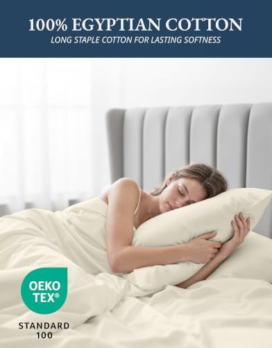 LANE LINEN King Size 100% Egyptian Cotton Sheets Sateen - Image 4