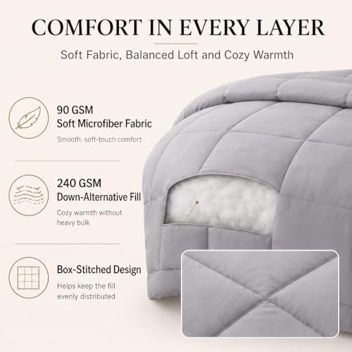 CozyLux Full Size Comforter Sets Grey - Image 3