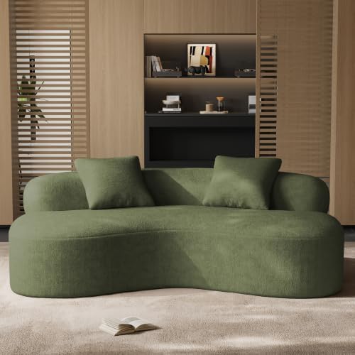 79" Curved Chenille Loveseat, Deep Seat Cloud Couch - Image 3