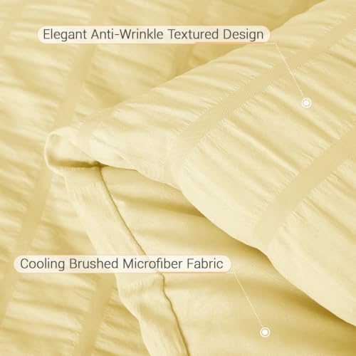 MUXHOMO Full Comforter Set 7 Pieces, Seersucker Bed in a Bag - Image 6
