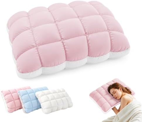 Puff Sleep Pillow with Cooling Cover, Soft Fluffy Bed Pillow by SXIOQI