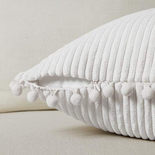 Fancy Homi Pack of 2 White Boho Decorative Throw Pillow Covers - Image 3