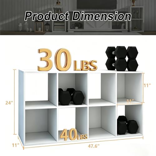 8 Cube Shelf with Anti-Tipping Kits + Reversible Open Back Bookcase - Image 3