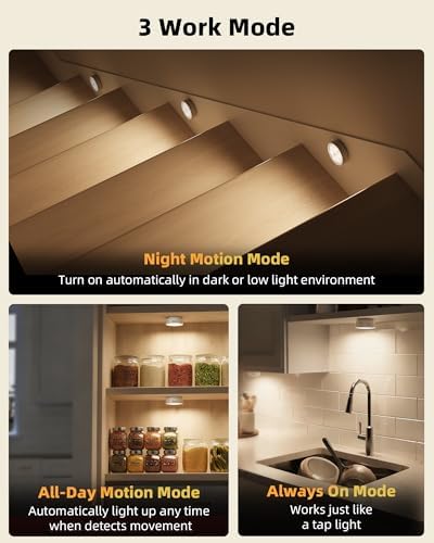EZVALO 8 Pack Motion Sensor Closet Lights, 1200mAh Rechargeable Under Cabinet - Image 6