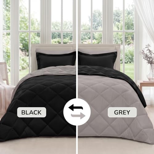 downluxe Full Comforter Set Soft Reversible 7 Pieces - Image 2