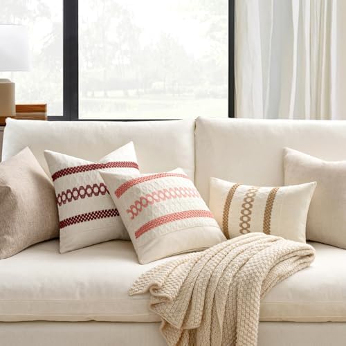MIULEE Christmas Burgundy Boho Decorative Lumbar Pillow Covers - Image 6