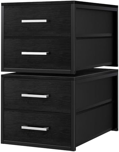 BOLUO Stackable Storage Drawers Narrow Closet Organizers and Storage Fabric by BOLUO
