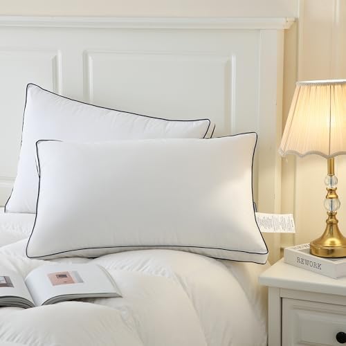 DOWNCOOL Goose Down Bed Pillows Standard Size Set of 2, Pillow Soft Support - Image 6