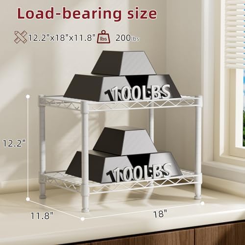 Small Wire 2 Shelves Pantry Metal Shelf Floor Organizer Under Desk - Image 3