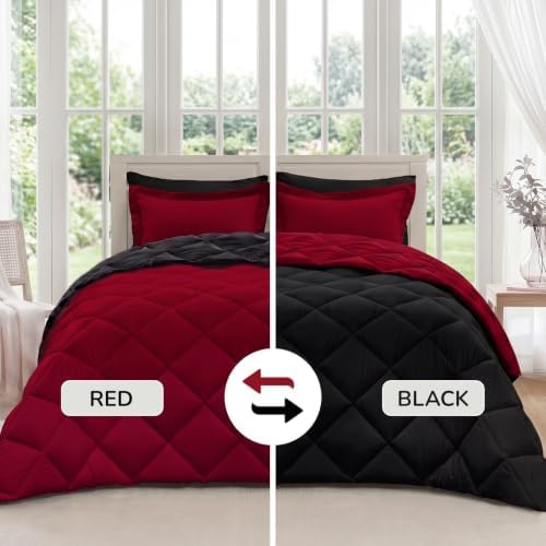 downluxe Full Comforter Set Soft Reversible 7 Pieces - Image 2