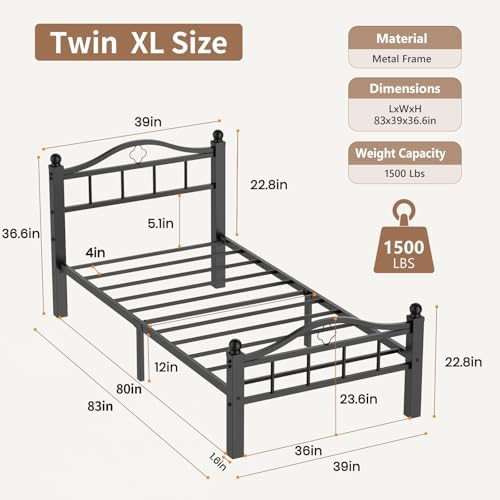 XL Twin Bed Frame with Headboard - Image 2