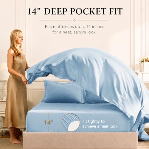 CozyLux Queen Comforter Set 88"x88" Baby Blue - Image 5