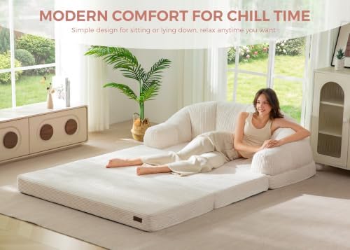MAXYOYO Folding Sofa Bed with Backrest, Boneless Fold Out Couch with Handle - Image 3
