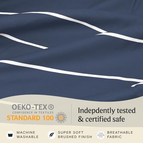 Twin Size Striped Sheets, Deep Pocket 3PC Cooling Breathable Bed Sheet Set - Image 6