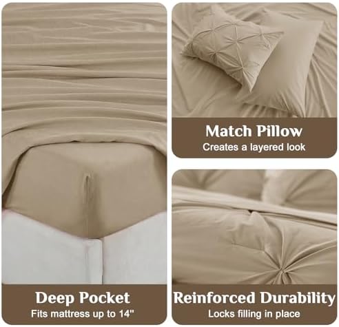 JOLLYVOGUE King Size Comforter Set 7 Pieces - Image 5