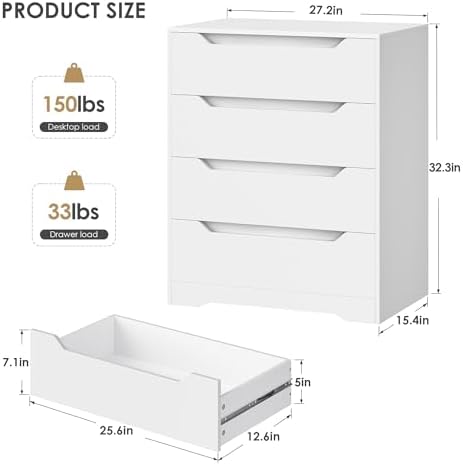 HOSTACK Modern 4 Drawers Dresser - Image 3
