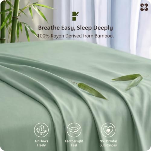 Bedsure PureWoven 100% Rayon Derived from Bamboo, Queen Sheets, 4 Pieces - Image 3