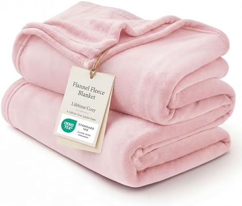 Bedsure Fleece Blanket Twin Blanket Pink by BEDSURE