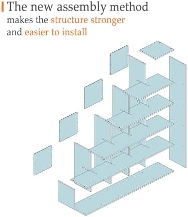 OSCHF Ladder Cube Storage Bookcase, 15-Cube Corner Shelf - Image 7